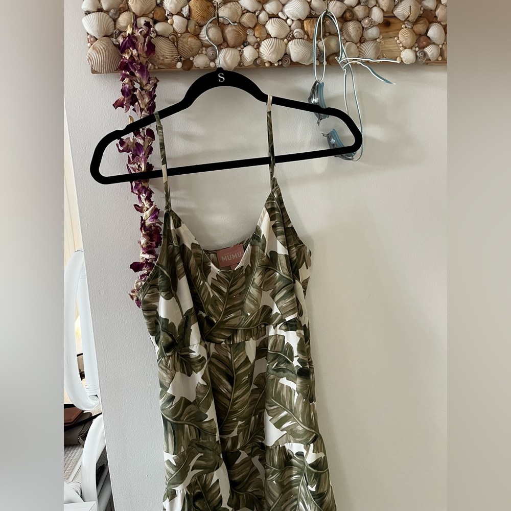 Show Me Your MuMu Green Leaf Print Mini Dress